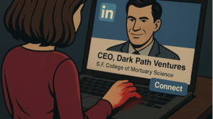 Girl at Computer with Devil